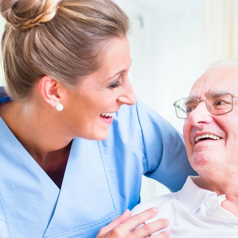 Caregiver supporting a client
